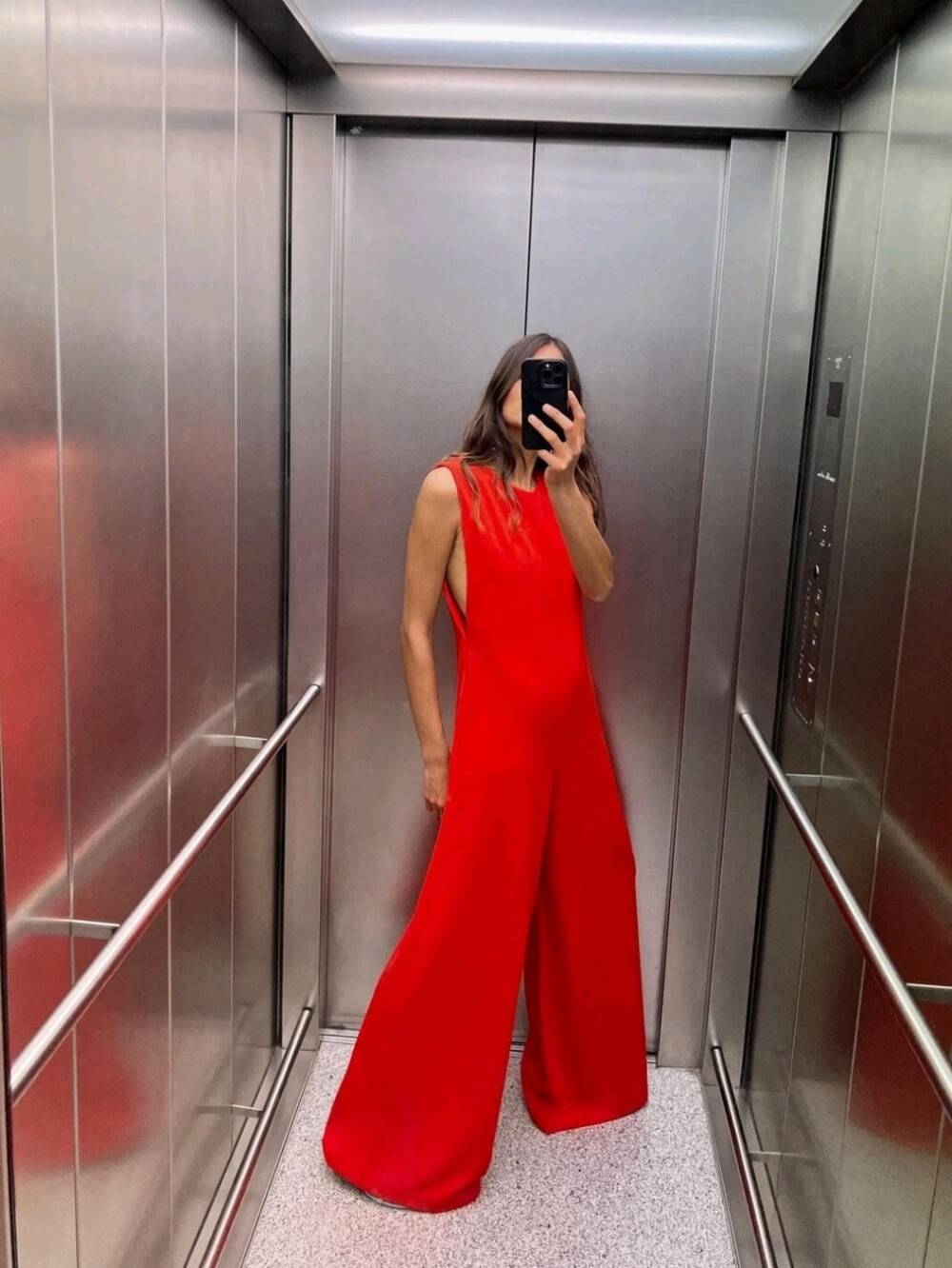 Zara NWTs Sleeveless Red Wide-Leg Jumpsuit - Picture 3 of 8